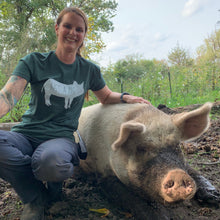 Load image into Gallery viewer, Kiss a Pig Silhouette T-Shirt - Forest Green