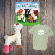 Load image into Gallery viewer, Barn Logo Toddler T-shirt, &quot;This Farm is a Family&quot; Book, and Lola Barn Buddy Bundle
