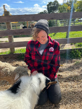 Load image into Gallery viewer, Barn Logo Flannel Shirt - Red/Black Buffalo Check
