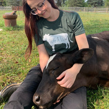 Load image into Gallery viewer, Hug a Cow Silhouette T-Shirt - Forest Green
