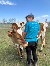 Load image into Gallery viewer, Grass Puppies Cow Resident Name T-Shirt - Teal
