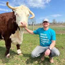 Load image into Gallery viewer, Grass Puppies Cow Resident Name T-Shirt - Teal
