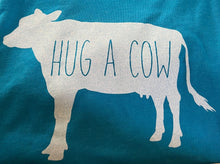 Load image into Gallery viewer, Hug a Cow Silhouette V Neck T-Shirt - Turquoise
