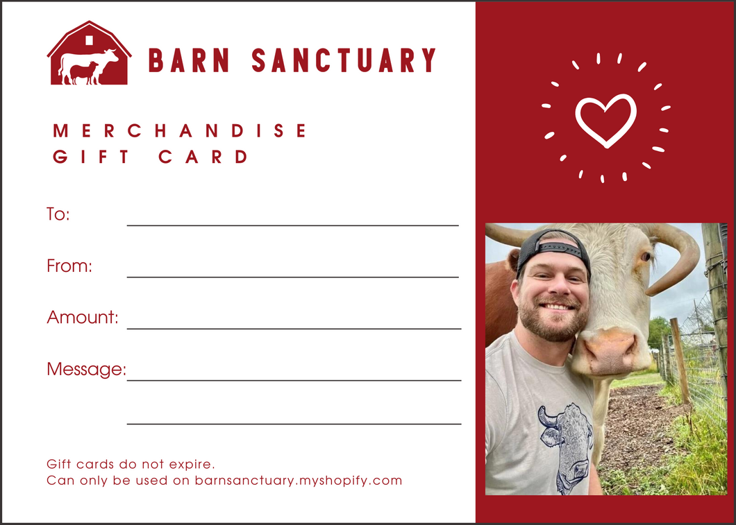 Barn Sanctuary Merchandise Gift Card